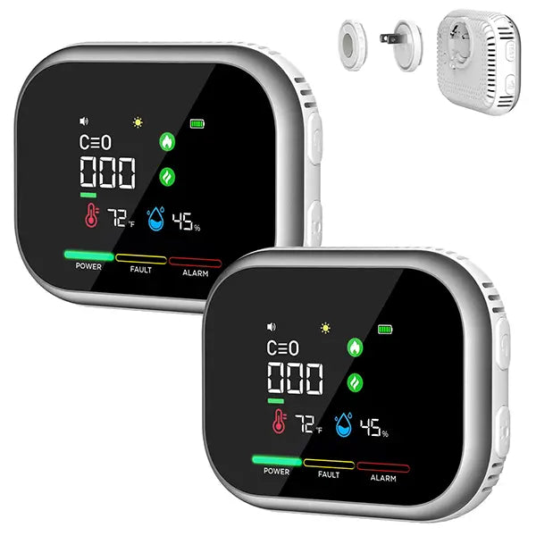 6-in-1 Carbon Monoxide Detector & Natural Gas Leak Alarm Plug-and-Play Design High-Definition Display Accurate Alerts Ideal for Kitchen Garage RVs Apartments