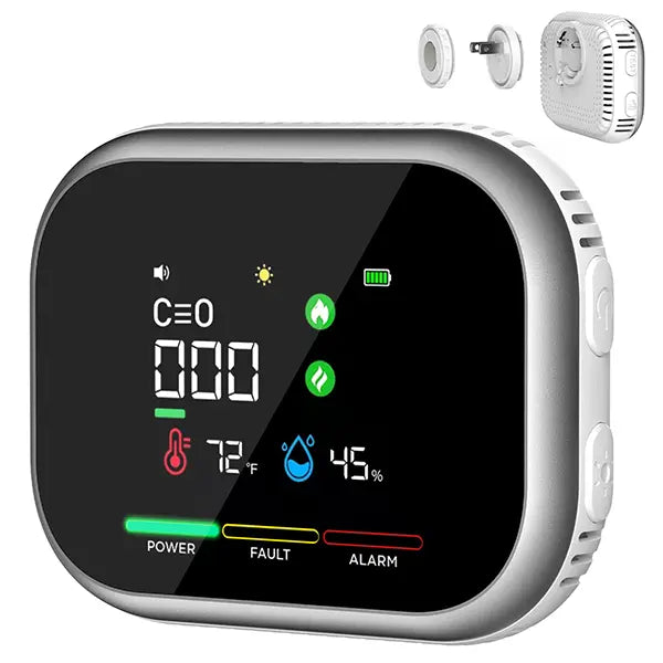 6-in-1 Carbon Monoxide Detector & Natural Gas Leak Alarm Plug-and-Play Design High-Definition Display Accurate Alerts Ideal for Kitchen Garage RVs Apartments